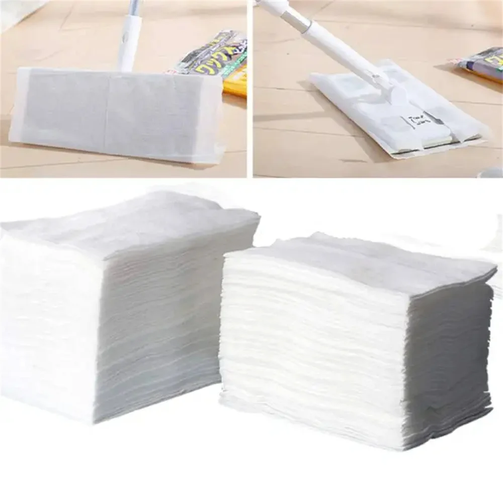 30/60/100pcs Disposable Electrostatic Dust Removal Mop Paper Home Kitchen Cleaning Cloth Wet And Dry Electrostatic