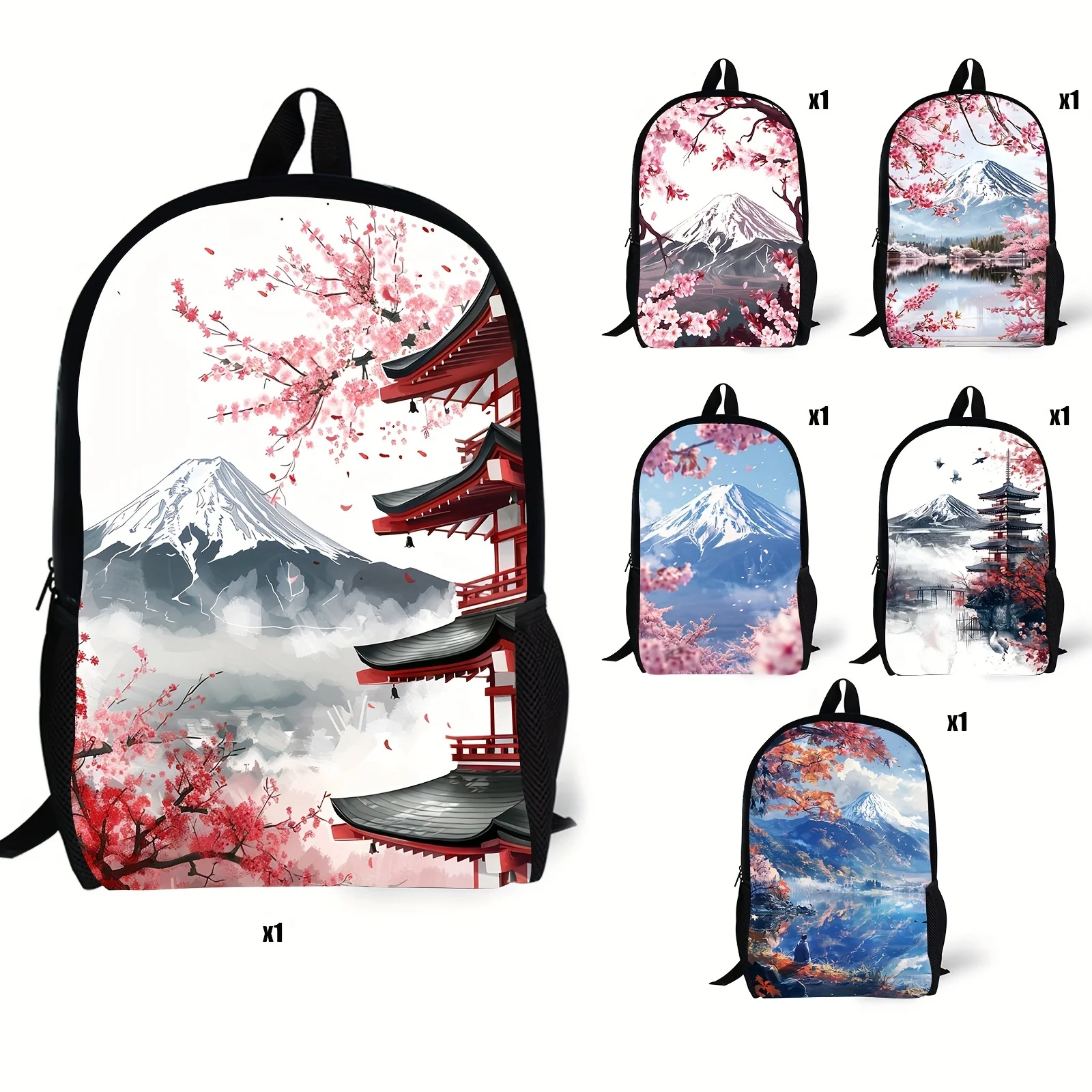 

Landscape Print Waterproof Zip Up Backpacks,Durable Portable School Bags For Men's & Women's Outdoor Activities