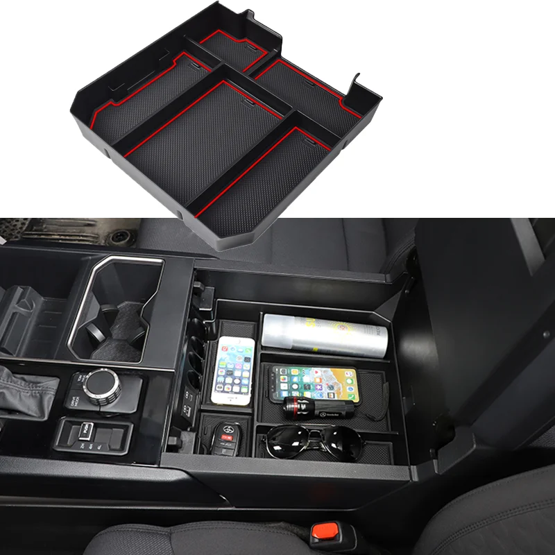 

Car Products For Toyota Tundra 2022 2023 Car Armrest Storage Box Console Organizer Tray Plastic Organizer Boxes