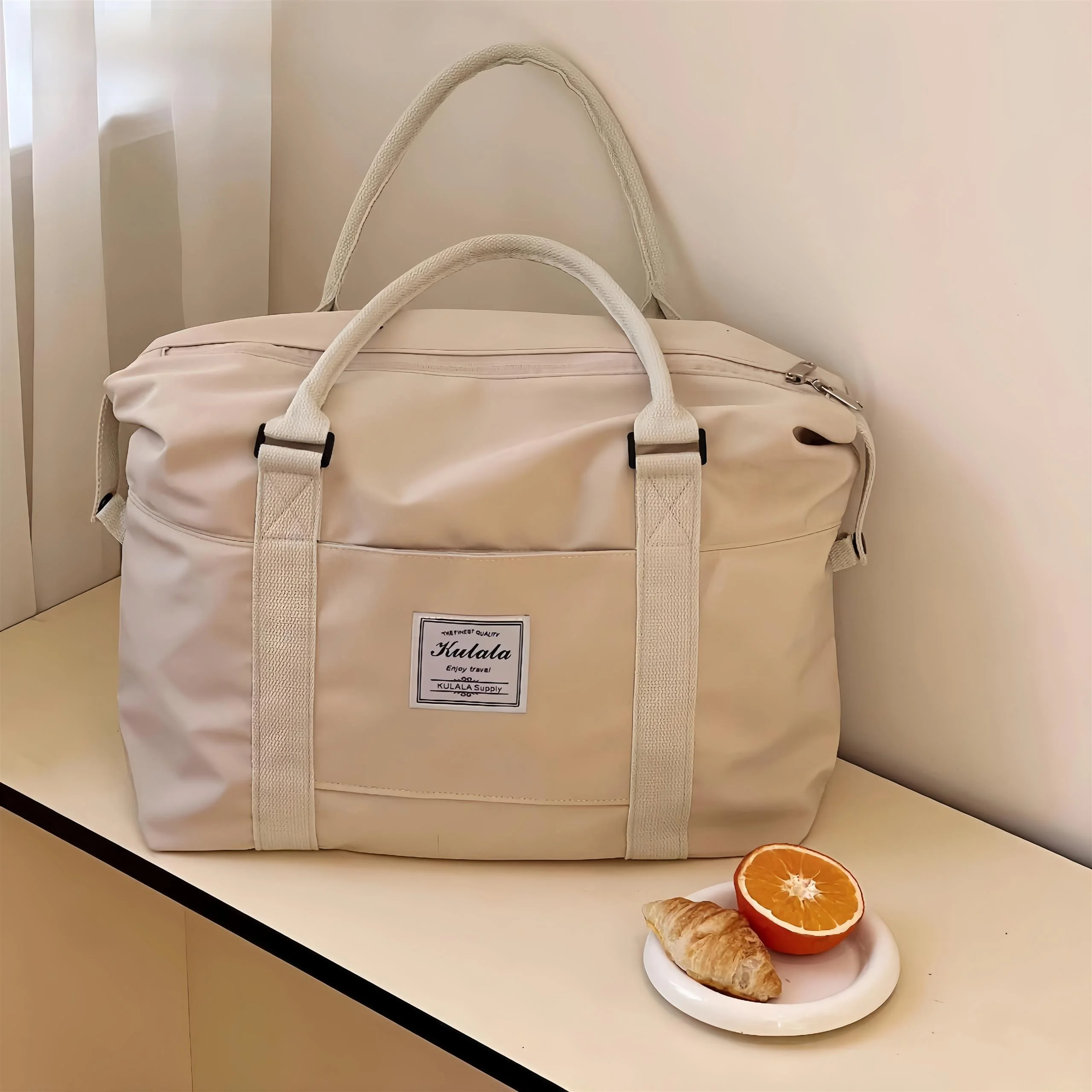 large-capacity-travel-bag-women's-handheld-luggage-bag-short-trip-outing-bag-clothing-storage-bag-boarding-bag-pregnancy-bag