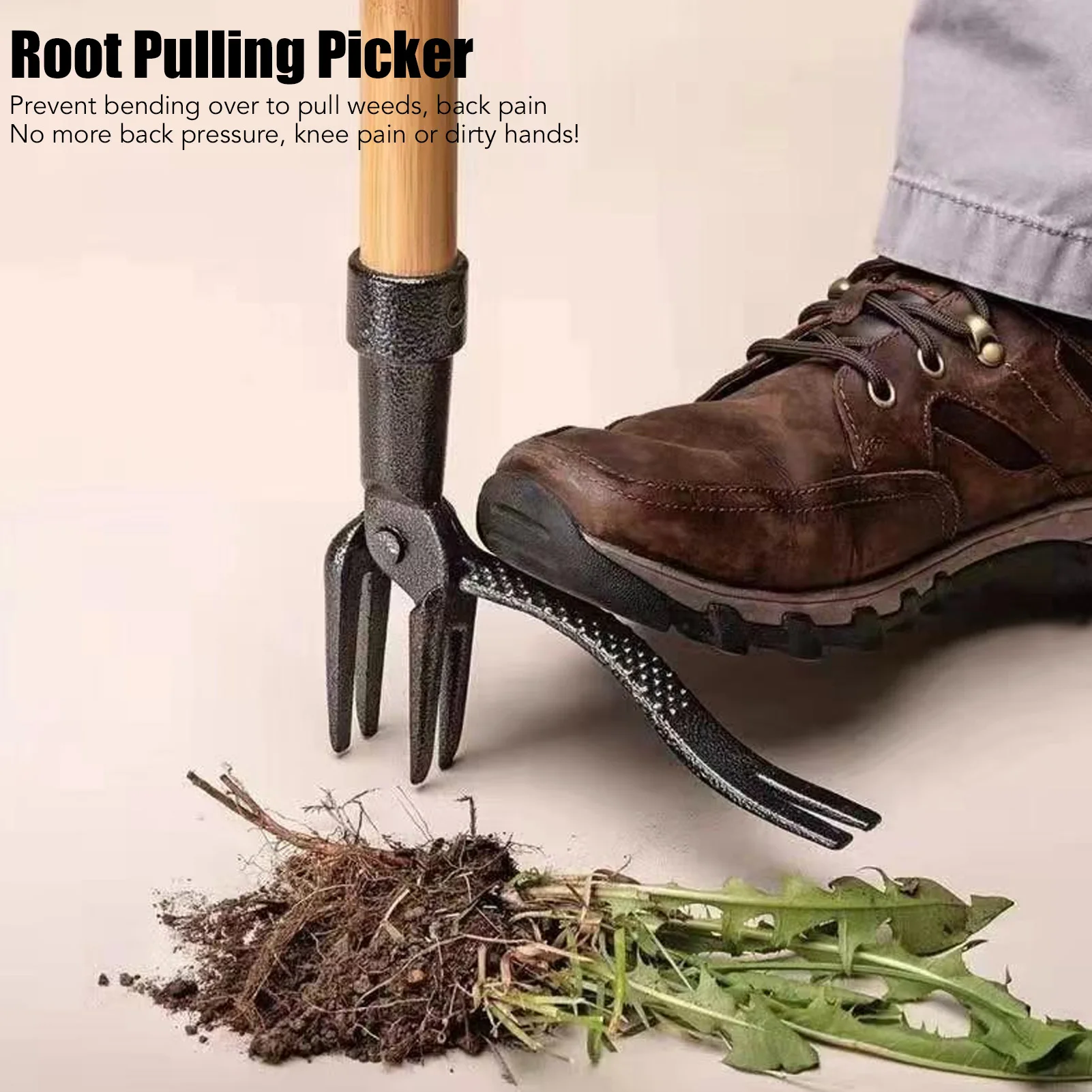 

Iron Weed Picker Stand Up Weed Puller Stand Up Weeder Head Tool Iron Efficient Manual Root Pulling Picker for Courtyards Gardens