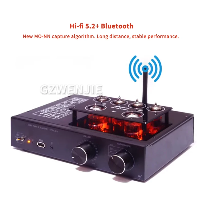 Classic 6922 Line Tube Preamp Bluetooth 5.0 Class A Audiophile 6N2 6K4 Tube HIFI Preamp Vinyl Phono Amplifier USB Lossless Play