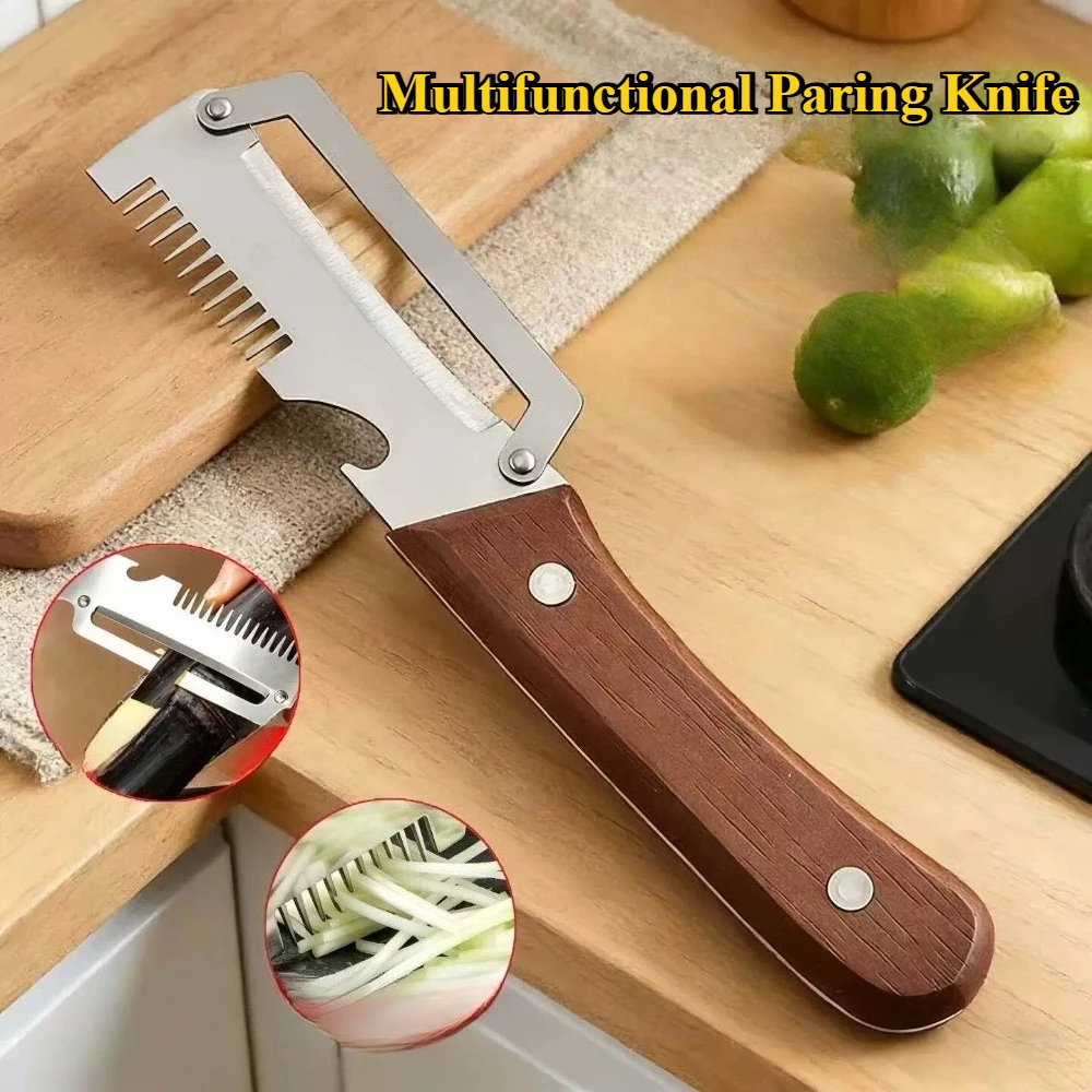Cortador de cebolla de acero inoxidable para el hogar, triturador, pelador, herramienta de cocina para pelar caña de azúcar, lechuga y calabaza