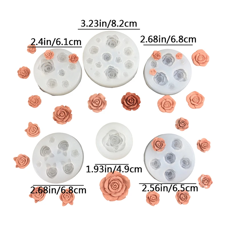 3D Rose Flower Shape Leaf Silicone Molds Fondant Chocolate Mold Candle Soap Mold Cake Decorating Tool Baking Accessories