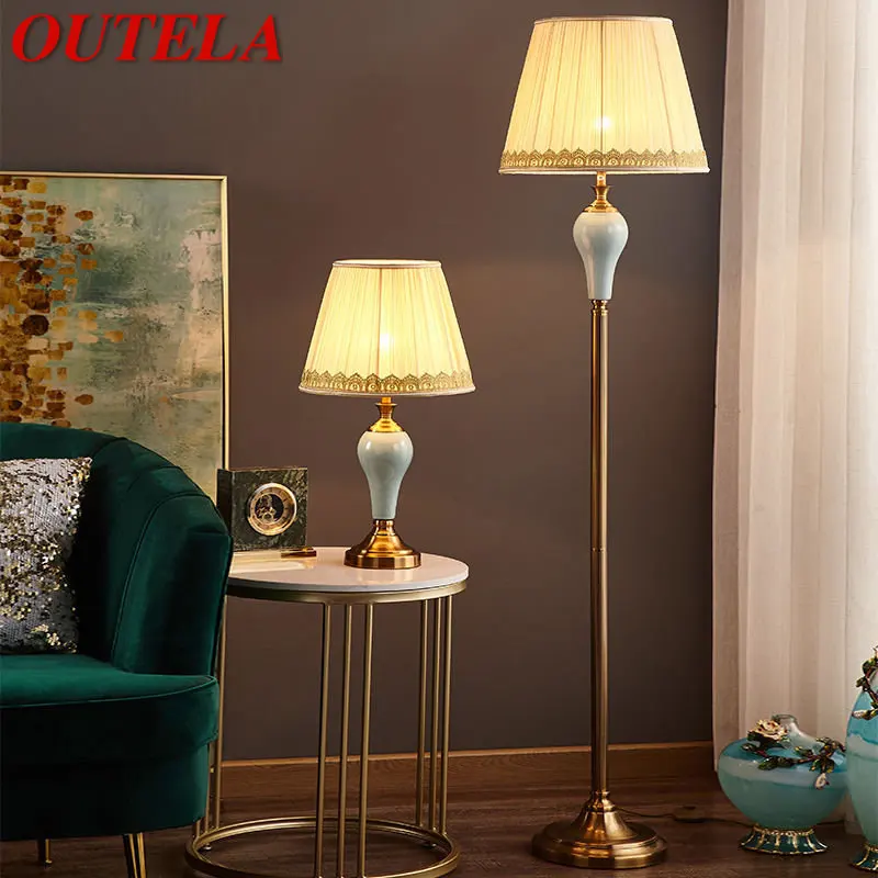 

OUTELA Nordic Ceramics Floor Lamps Standing LED Modern Creative Simple Table Light For Home Living Room Bedroom Decor