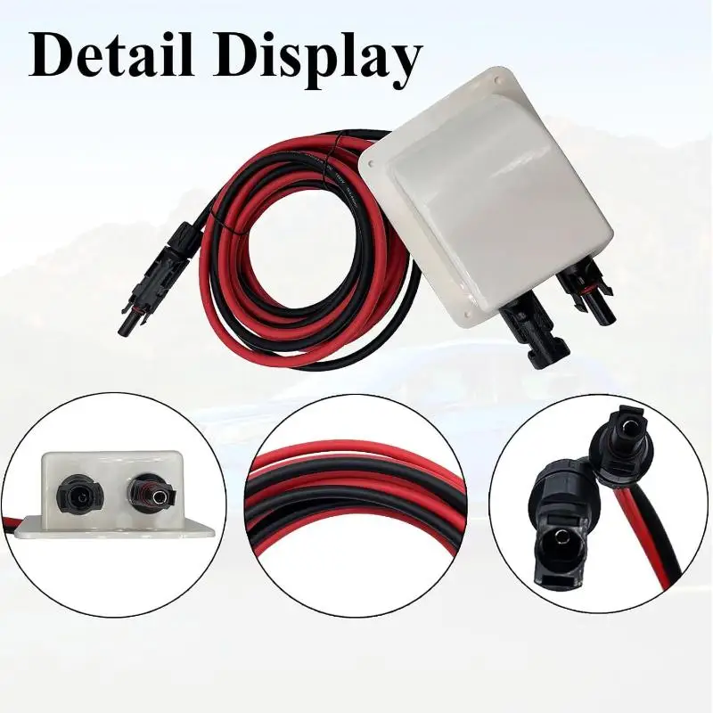 Solar Weatherproof Entry Gland Entry Housing With Extension Cable Solar Connector Solar Project For RV Yacht Campervan