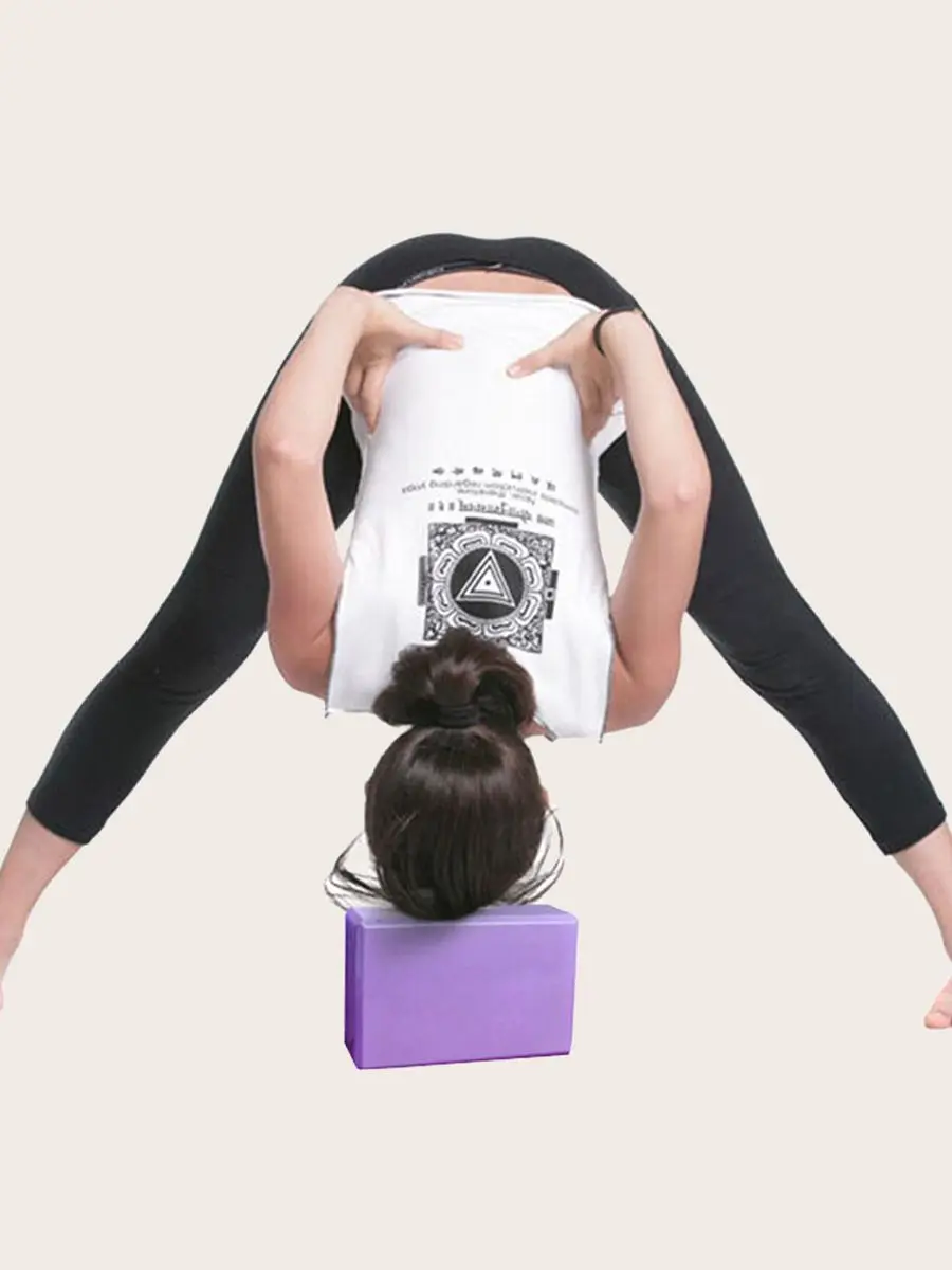 High Density Yoga Blocks -Firm EVA Foam Bricks - Gymnastics Block for Muscle Pain and Stress Purple