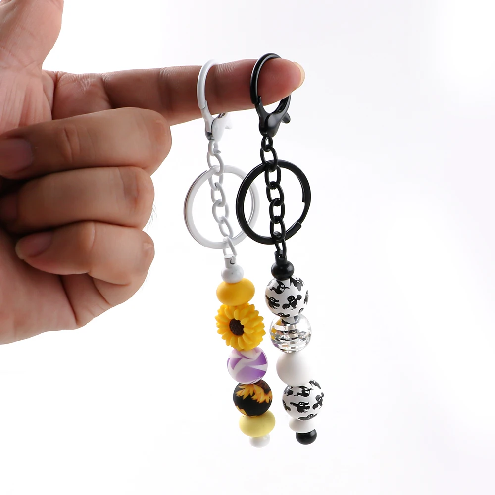 

12pcs New Metal Round Lobster Claw Clasp KeyChain Bead DIY Bead For Jewelry Making Car Keychain Bag Backpack Decoration Pendan