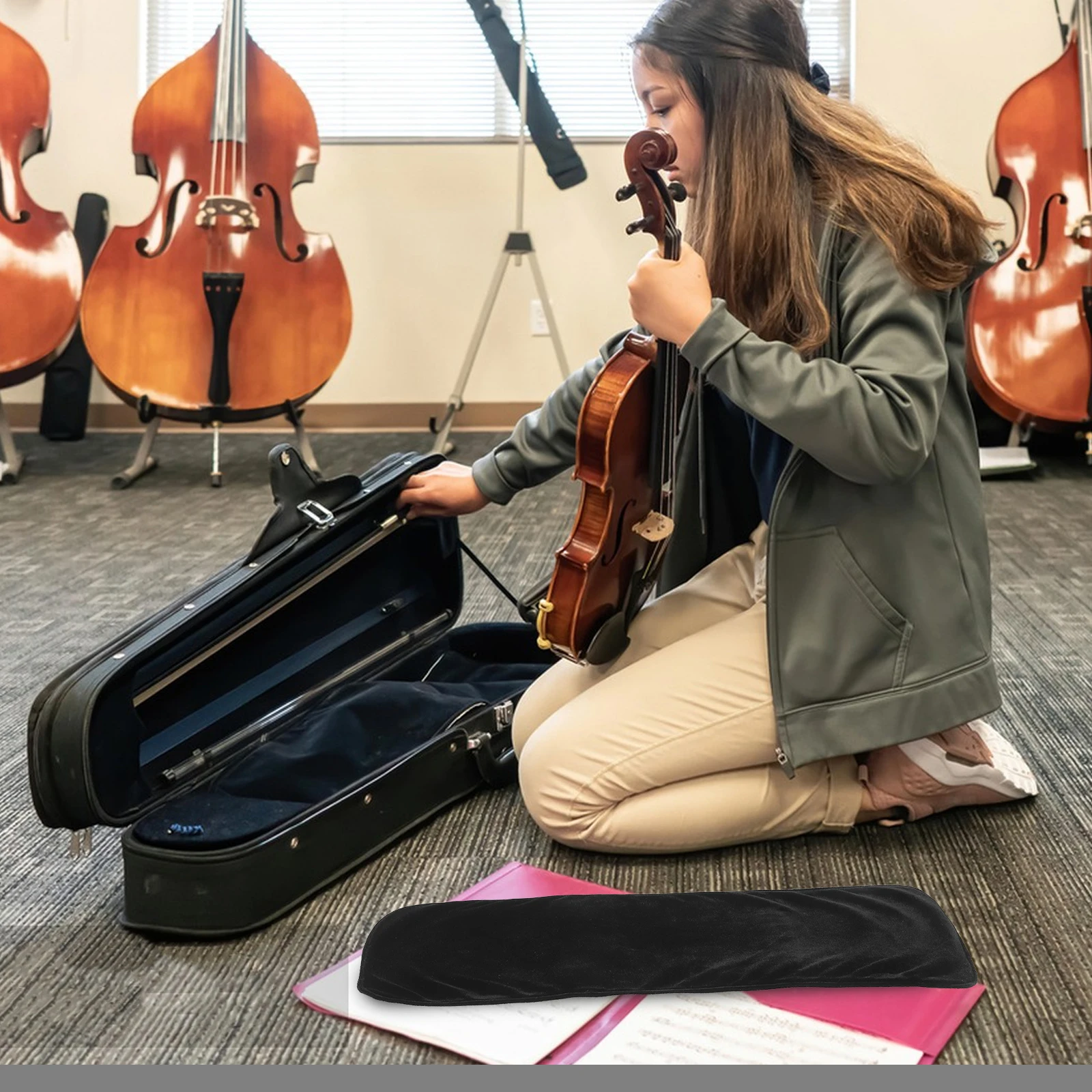 

Violin Protection Cloth Soft Fabric Scratch Shield Fits Violin Guitar Bow Cases Storage Transport Bags Music Accessories