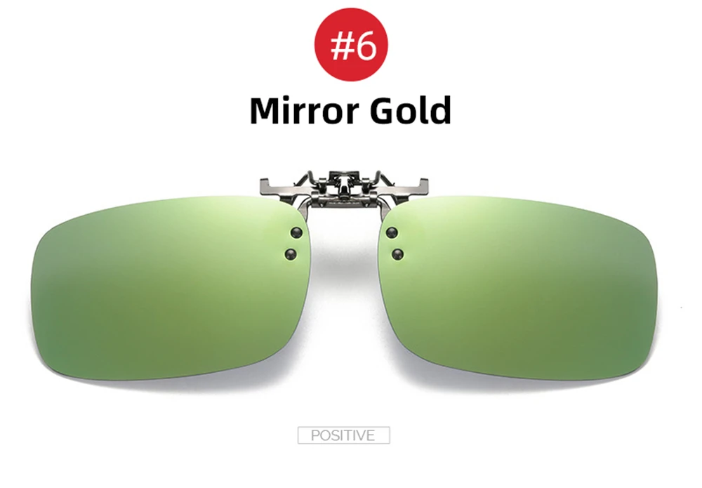 VIVIBEE Spiegel Blau Flip Up Clip auf Sonnenbrille Angeln Männer Quadratische Polarisierte Linse Metall Nachtsicht Fahren UV400 Frauen Gläser – Detail 14