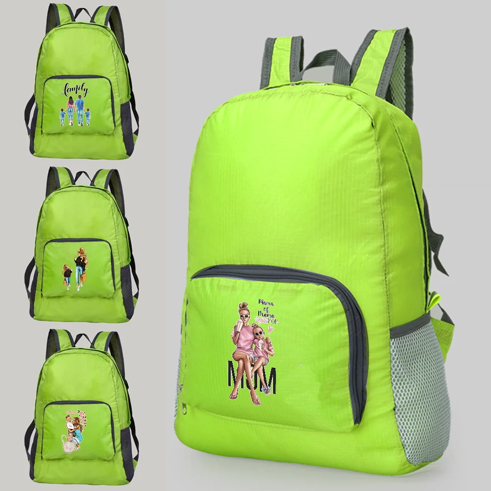 

Lightweight Portable Foldable Mom Print Backpack Folding Bag Ultra Light Outdoor Sports Bag Ladies Men Travel Camping Backpack
