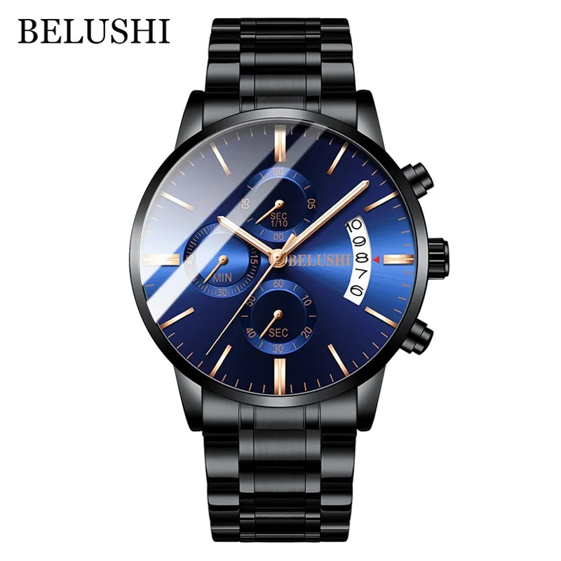 Men\'s Watch Luxury Brand BELUSHI High-end Man Business Casual Watches Mens Waterproof Sports Quartz Wristwatch relogio masculino