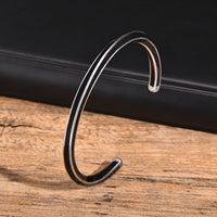 Stainless Steel Bangle Bracelets for Men Boys,Drip Black Glue Mobius Open Bracelet Cuff Bangle,New Stylish Jewelry Gifts