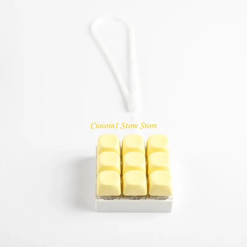 A3PC Colorful Keyboards Clicks Keychain Toy Keycap Tester Stress Reliever Featuring 9 Mechanical Switches Button