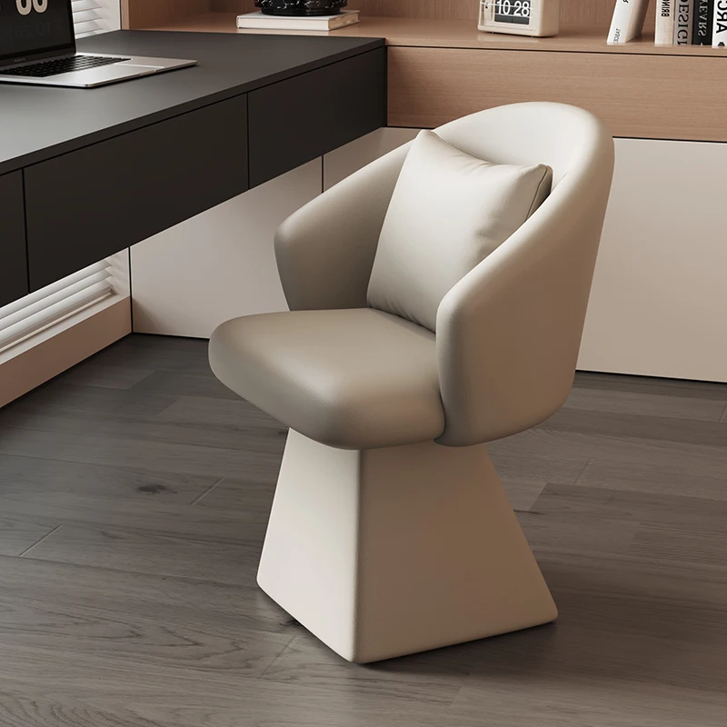 مقعد مكياج جلدي دوار، كرسي طعام منزلي، مقعد تزيين #5