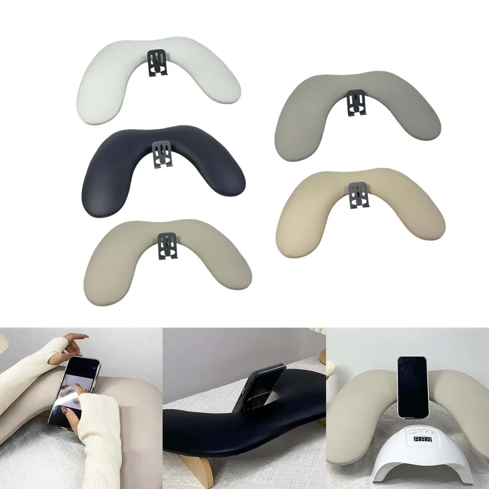 Repose-bras de manucure, repose-main pliable, outil de manucure avec support de téléphone pour manucure, ongles en acrylique pour débutant