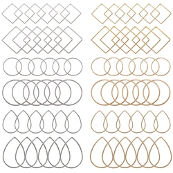 Mix Size Copper Earring Hoop Jewelry Making Finding Hoop Square Circle Waterdrops Connectors for DIY Earring Making Supplies