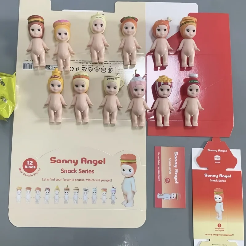 Caja ciega de la serie Sonny Angel Burger, figura de juguete, soporte de mano, muñeco decorativo móvil de Anime montado en coche, estatuilla coleccionable