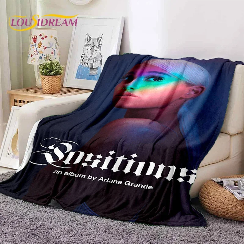 3D Ariana Grande Cat Ari Singer coperta di flanella morbida per letti divano camera da letto Picnic, coperta per copertura regalo per il tempo