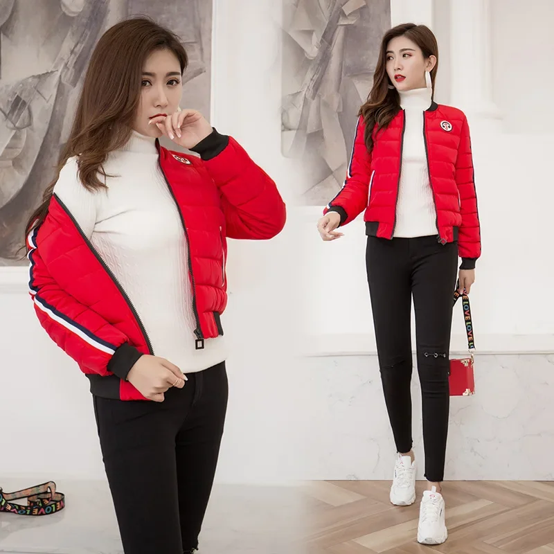 Parkas matelassés pour femmes, manteaux de trajet coréens, manteau bouffant d'hiver, mode col montant, manches longues, fermetures éclair, vêtements noirs pour femmes