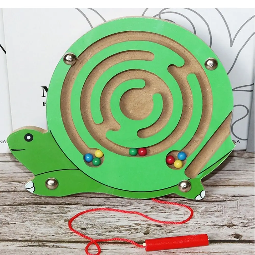 

Children Magnetic Maze Toy Kids Wooden Puzzle Game Baby Early Educational Brain Teaser Toy Animal Intellectual Jigsaw Board