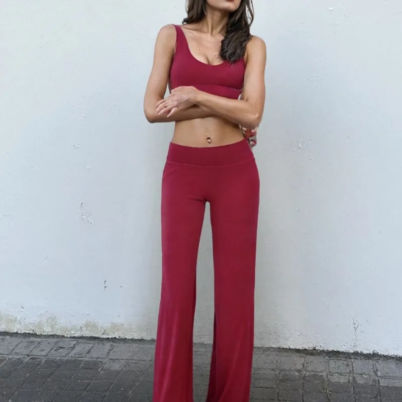 

New Women Naked Yoga Set Hip Lifting and Back Beauty Tight Fitting and Quick Drying Set Outdoor Sports and Leisure Fitness Suit