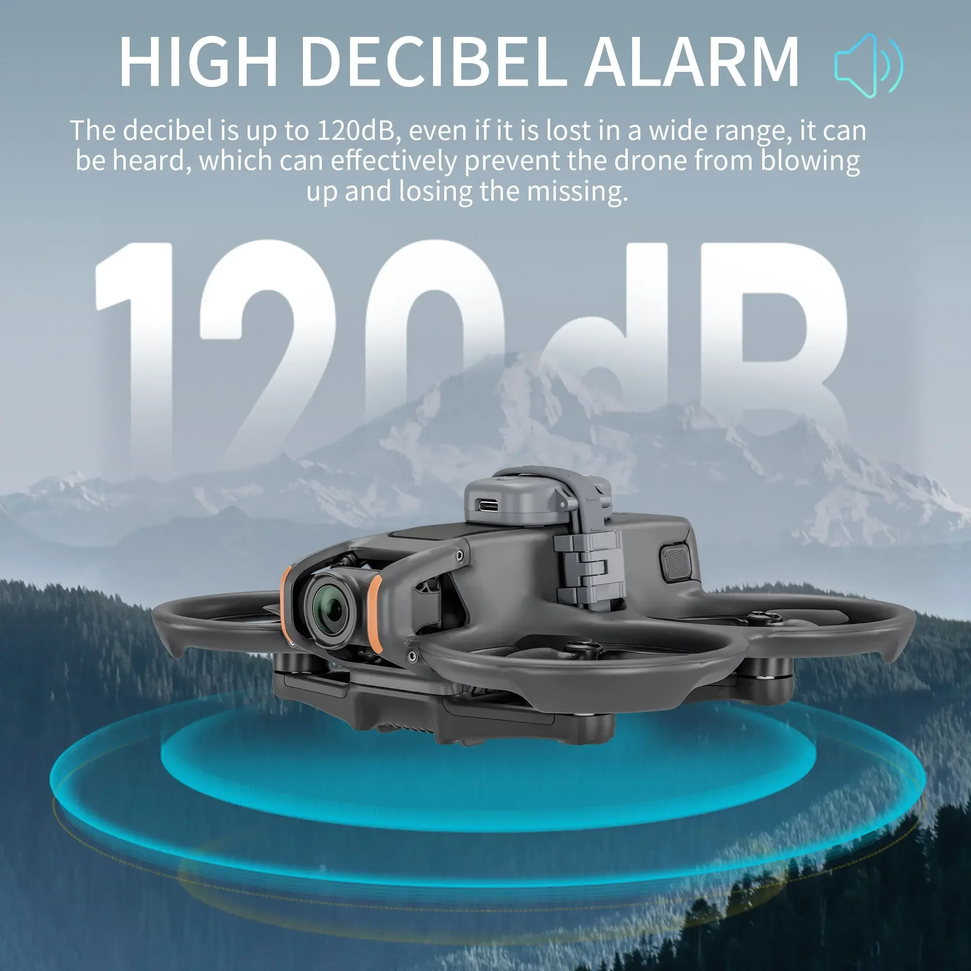 الطنان إنذار الطائرة بدون طيار ل DJI Avata 2/Mavic 3 PRO/Air 3S/2S/Mini 4 PRO/Mini 2/NEO وحدة تحكم في الطيران GPS المقتفي تتبع الموقع