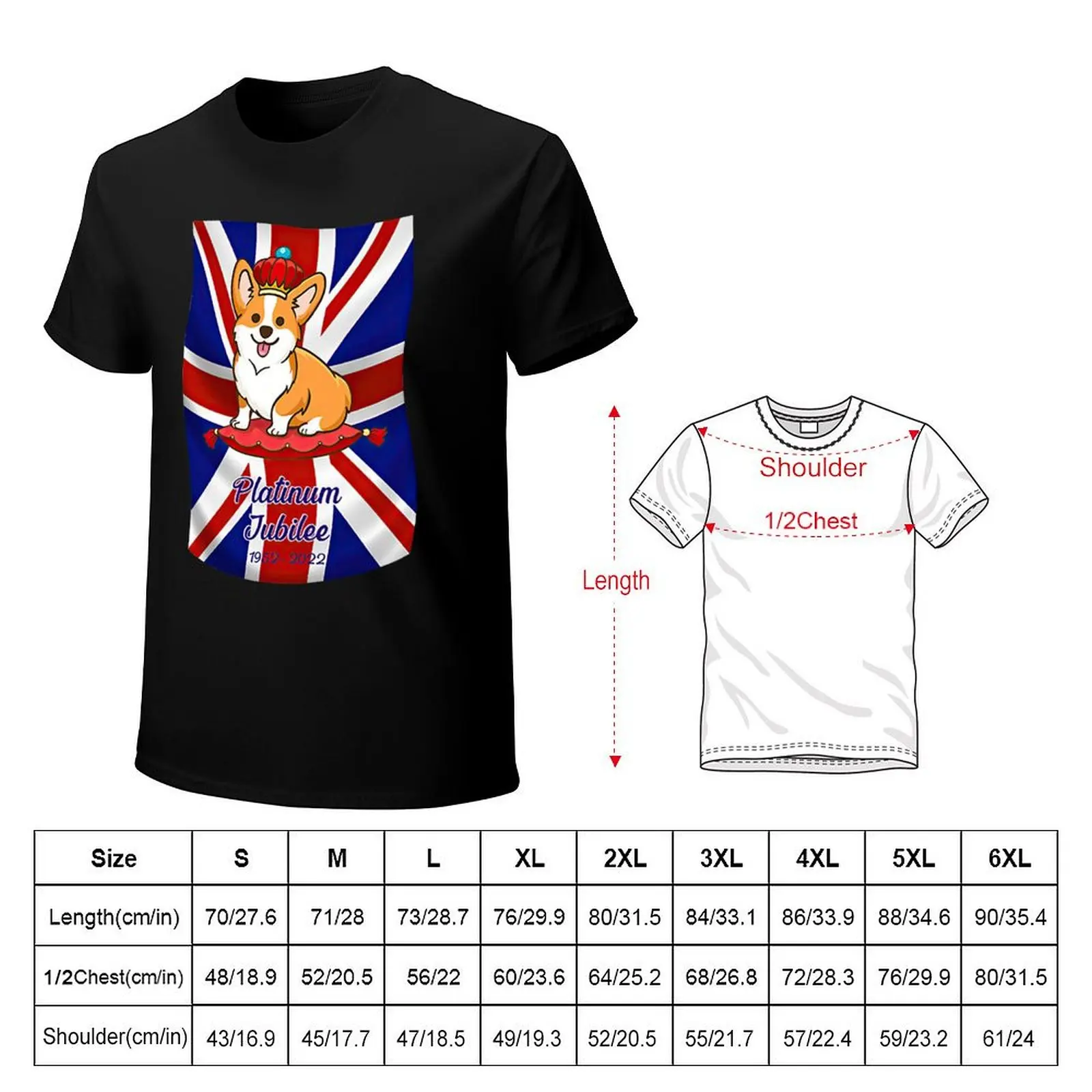 Platinum Jubilee 2022 Corgi Cute T-Shirt Christmas Casual Tee Shirt