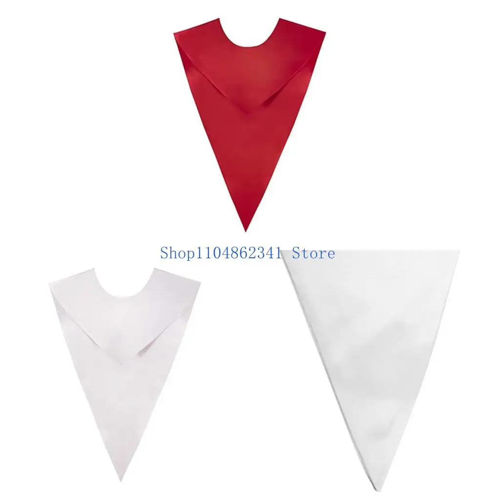 

5asd Doctoral Ceremony Scarf With V Neck Design Satined Collar for Graduates Scholars Adult Kids Size Formal Academic Shawl