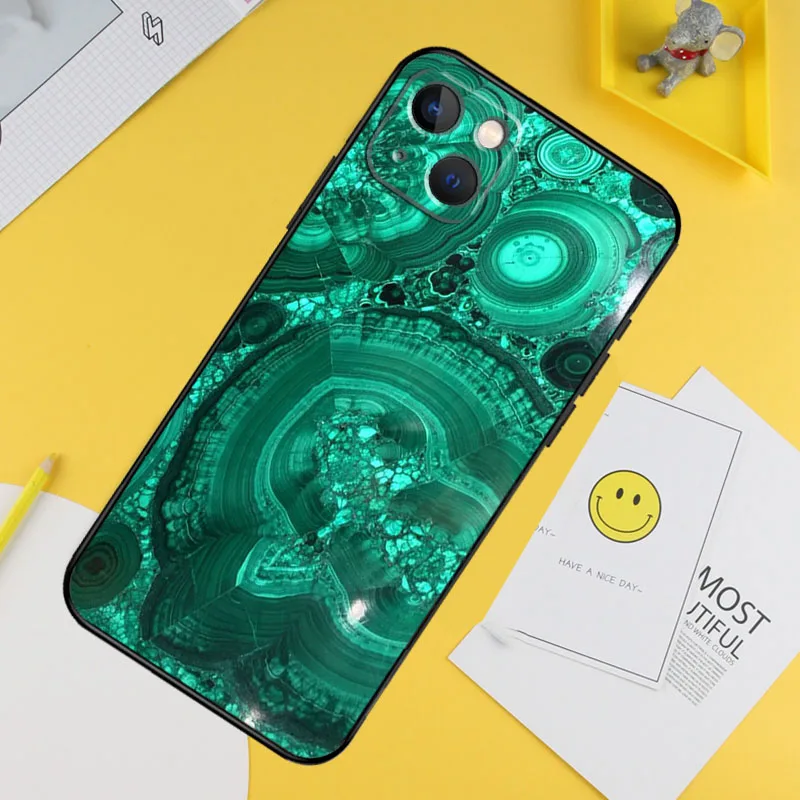 marble green stone Phone Case For iPhone 14 13 12 Mini 11 Pro Max SE 2020 6 7 8 Plus X XS Max XR Cover Shell