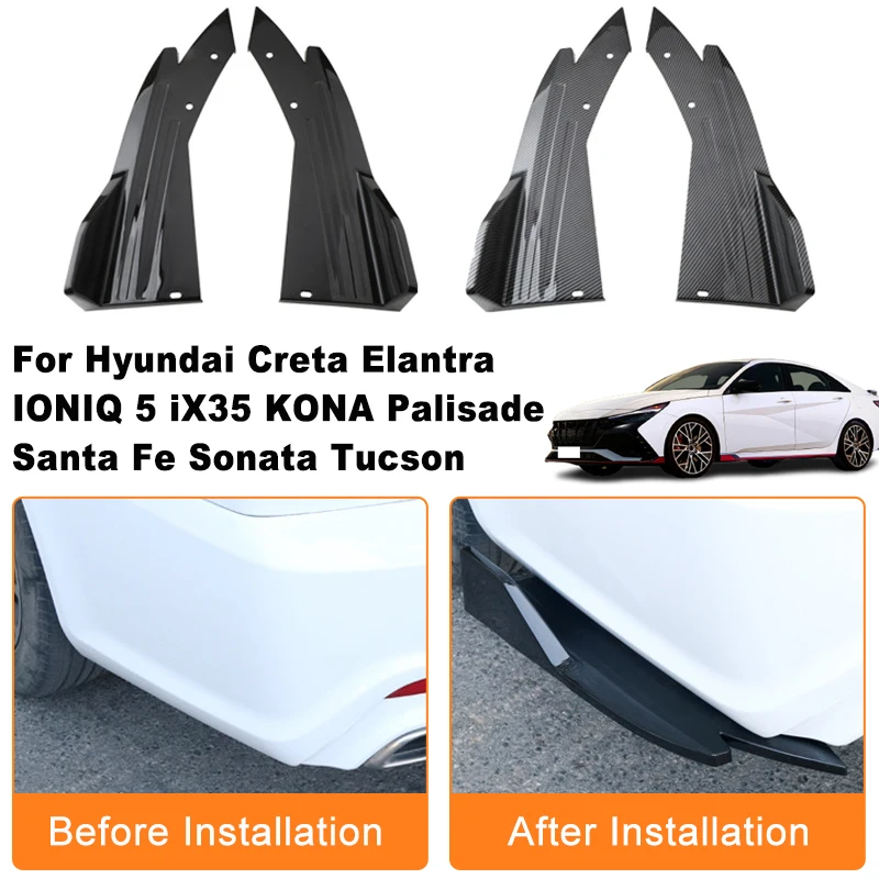 

Car Rear Bumper Spoiler Lip Diffuser Side Skirt Splitter Wrap Angle Anti-Crash For Hyundai Creta Elantra IONIQ 5 iX35 KONA
