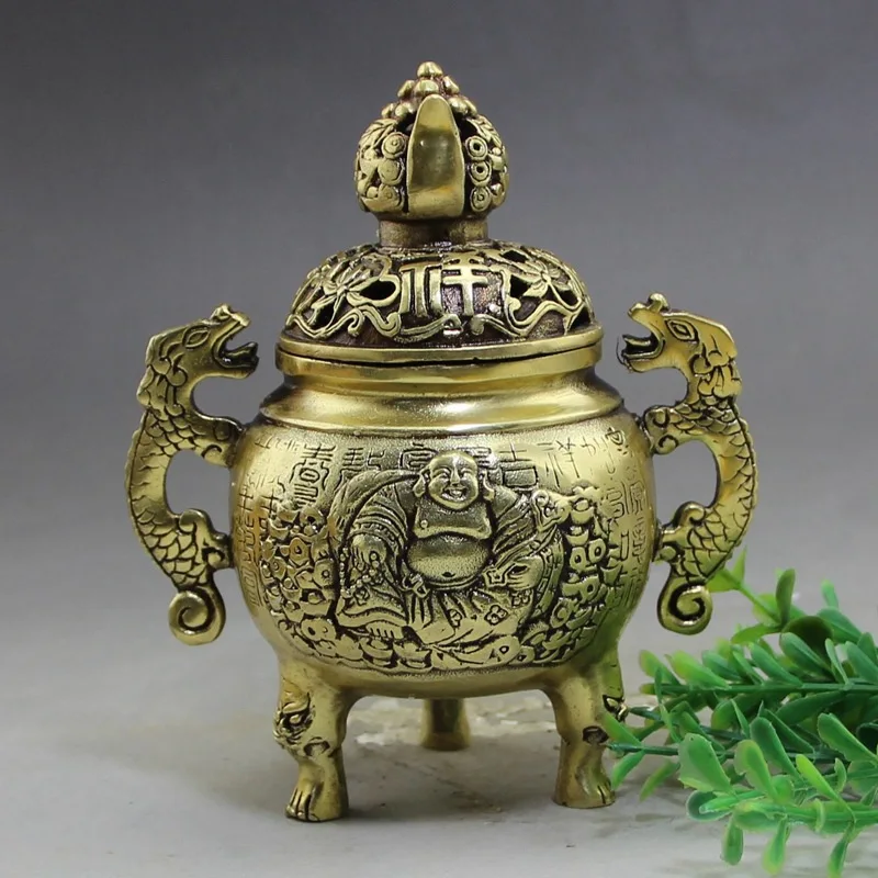 

Chinese Brass Buddha statue Incense Burner Censer Home Decoration Fengshui Decoration