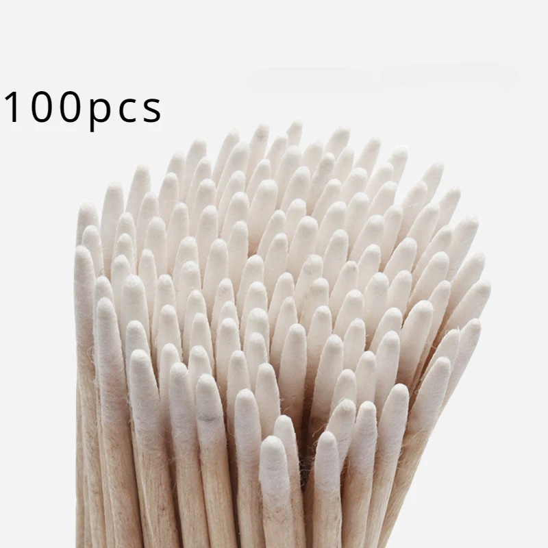 100/300/500/900pcs Double Head Microblading Cotton Swabs, Pointed Tip Cotton Swabs, Multipurpose  Wood Sticks Swabs For Make Up