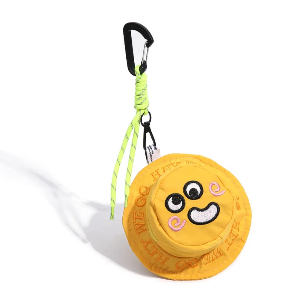 Fashion Portable Coin Purse Mini Embroidered Lanyard Case Hat With Hook Key Wallet Children