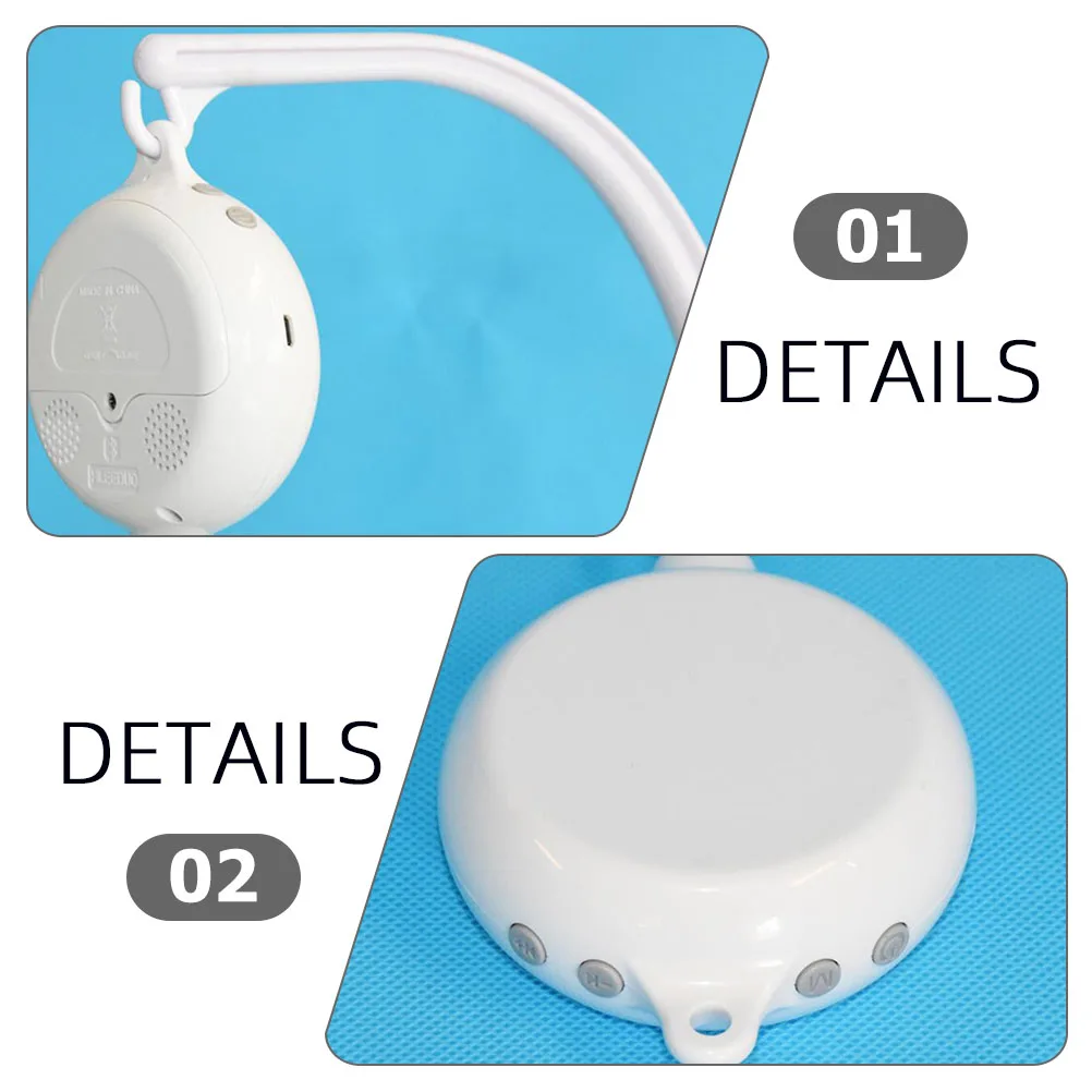 Baby Bed Musical Box with 12 Tunes Electric Crib Mobile Bell for Newborns Soothing Sleep Aid Infant Nighttime Entertainment