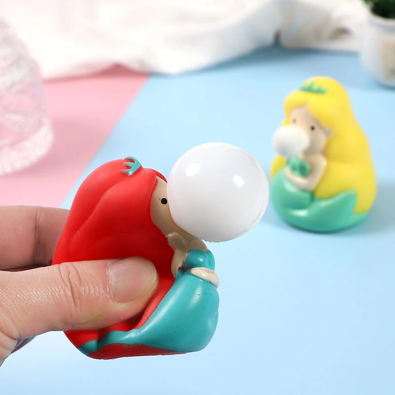 Animal Cute Anti-Stress Ball Decompression Bubble Mermaid Toys Soft Sticky Squishi Stress Relief Toys Funny Gift