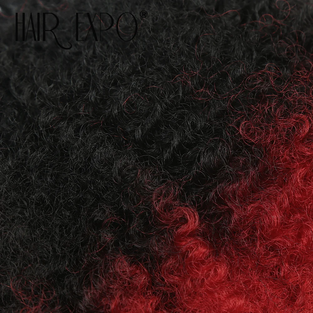 6er-Set Afro Kinky Curly Haarbündel 8' Synthetische Haarverlängerungen Lockige Weave Ombre Protein Faser Marley Twist Flechthaar – Detail 20