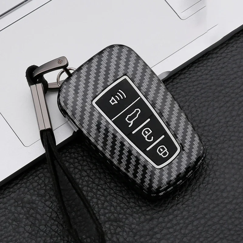 

Carbon Fiber Car Key Cover Case For Toyota C-HR CHR RAV4 RAV 4 Corolla Camry Avalon Land Cruiser Prado Prius 2019 2020 2021 2022