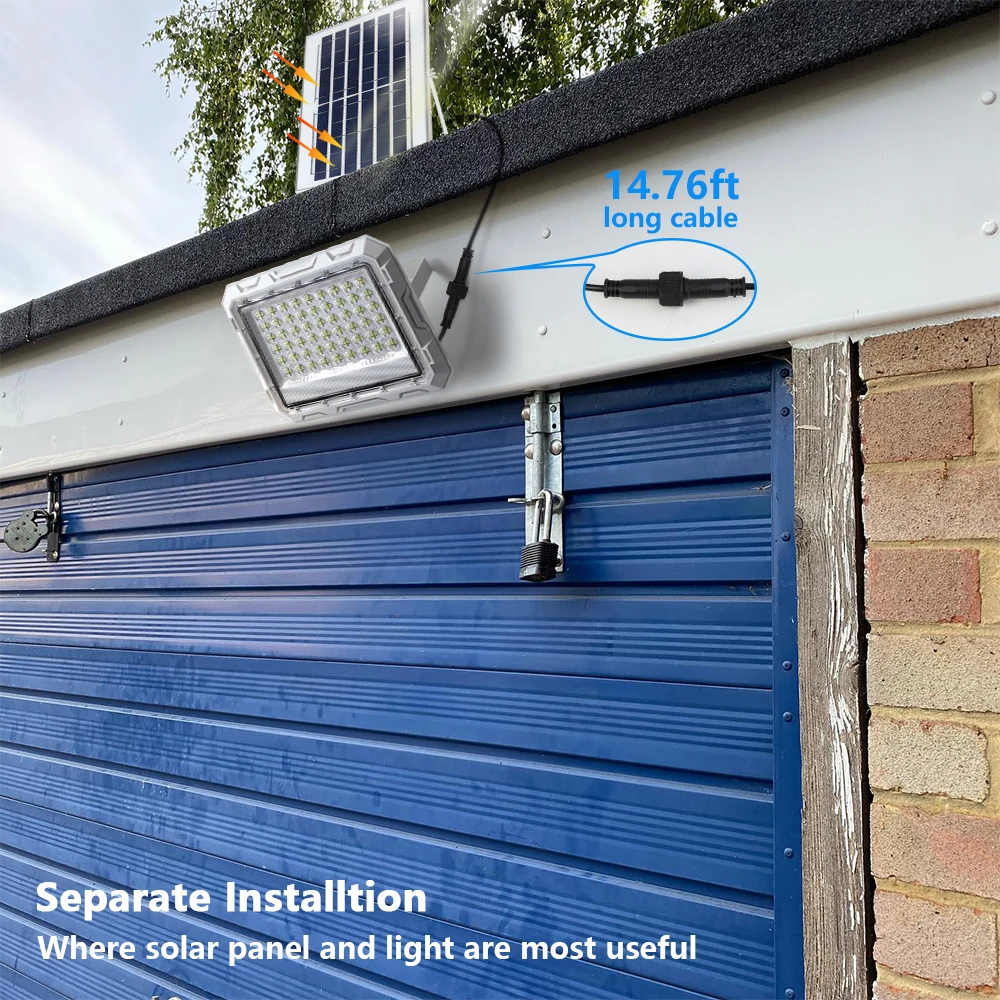 Polysilicon LED Solar Light Outdoor Garden Floodlight Luminous Waterproof Stairs Wall Solar Light Dimming 3 Modes Control