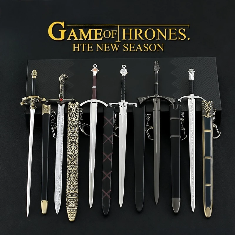 Figura de Juego de Tronos, Llavero Guardián del Juramento, Espada, Brienne de Tarth, Jaime Lannister, Accesorios de la Serie, Miniaturas Metálicas, Regalo Artesanal