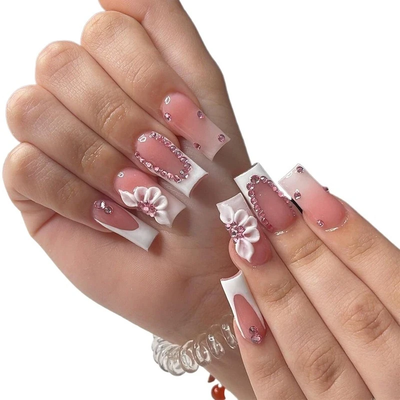 

Носите ногти, чистое желание, ветер, средний и длинный цветной ромбовидный бант, готовая наклейка для дизайна ногтей