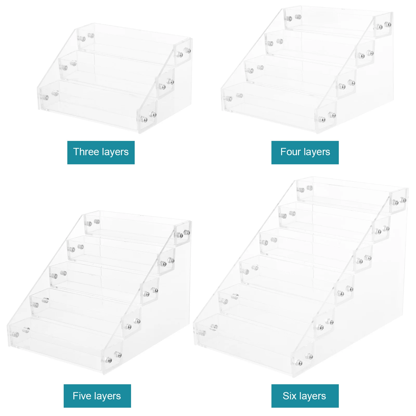 1 قطعة منظم طلاء الأظافر واضح متعدد الطبقات رف شاشة مستقر منخفض مركز الجاذبية منضدة الزينة غرفة نوم #6
