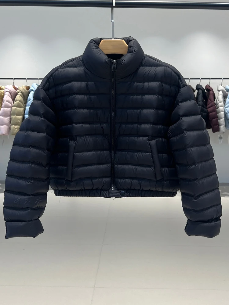 レディース オルト パファージャケット スタンドカラー ブレッドスリーブ ホワイト ダウンコート 韓国版 ファッショナブル 冬用 暖かい ナイロン生地