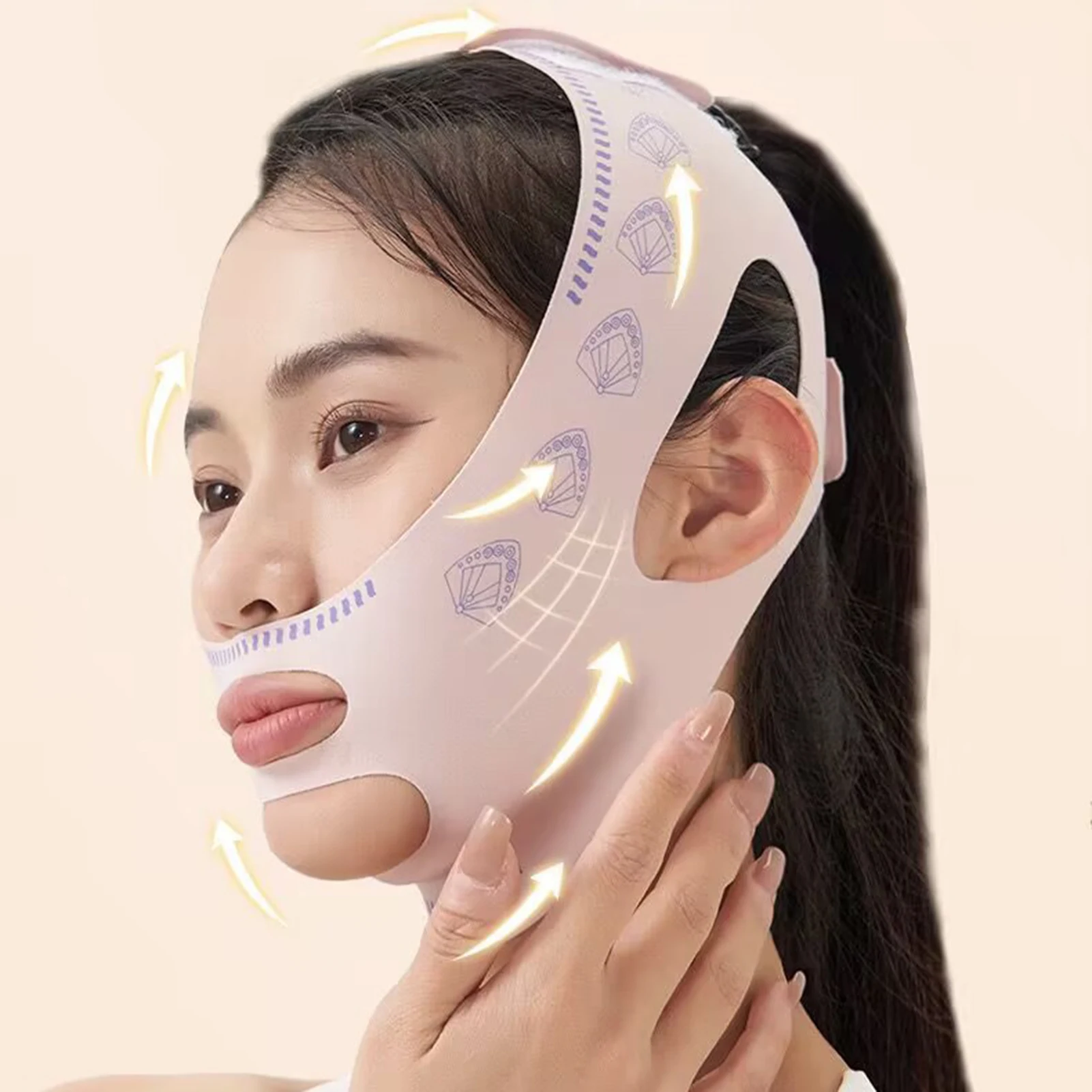 Facial V-Shaped Up Lift Belt Double Chin Reducer Face Slimming Strap for Daily Use Face