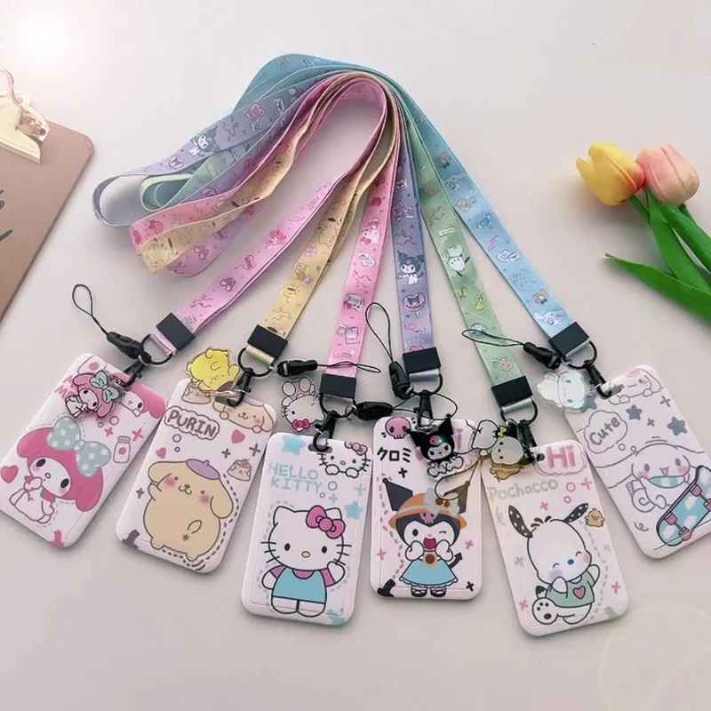 Sanrios anime Photocard Holder Anime Pochacco Purindog Idol Card Holder Cute Kpop cartoon Photo Sleeves Pendant Keychain gifts