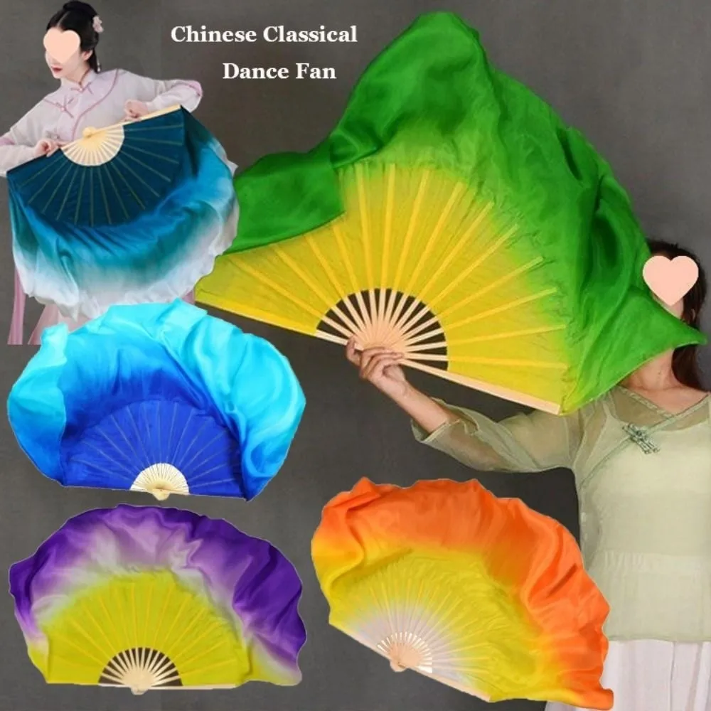 31 cm Bambus chinesische kurze Bauchtanz-Fan-Tänzerin üben mehrfarbige Paare Yangko-Tanz-Bambus-Fächer