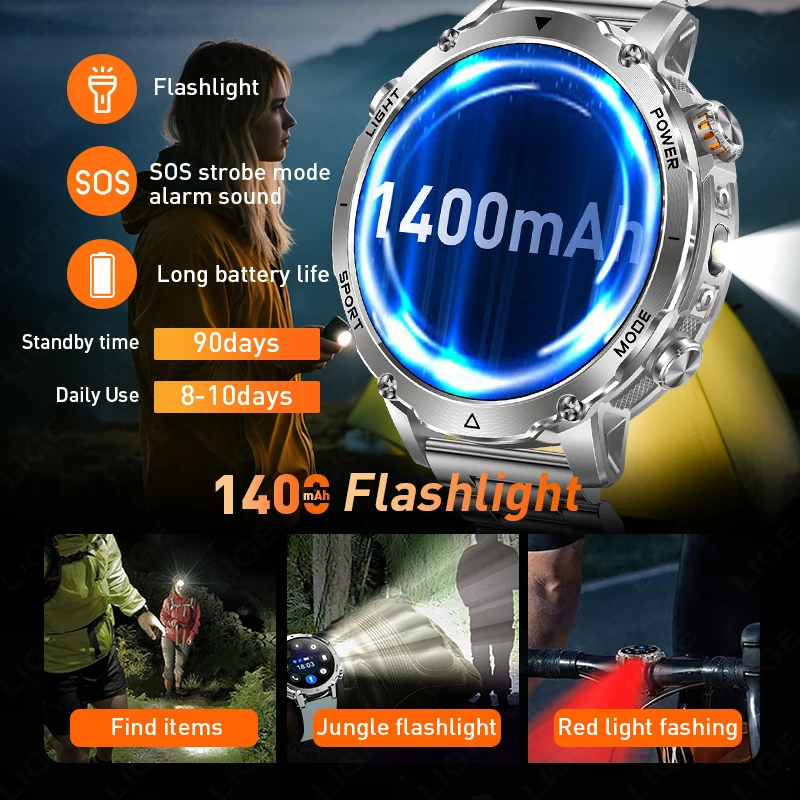 LIGE Smartwatch voor heren Blu - Smartwatch Military Watches For Men recensie en prijs