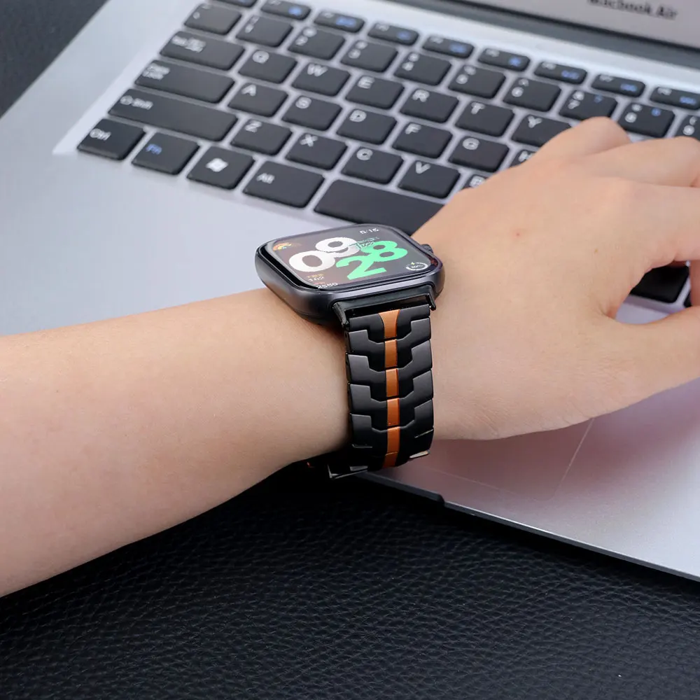 حزام فاخر من الفولاذ المقاوم للصدأ لساعة Redmi 5 4 سوار ساعة ذكية لشاومي Mi Band 9 Pro/8Pro سوار بديل معدني Correa