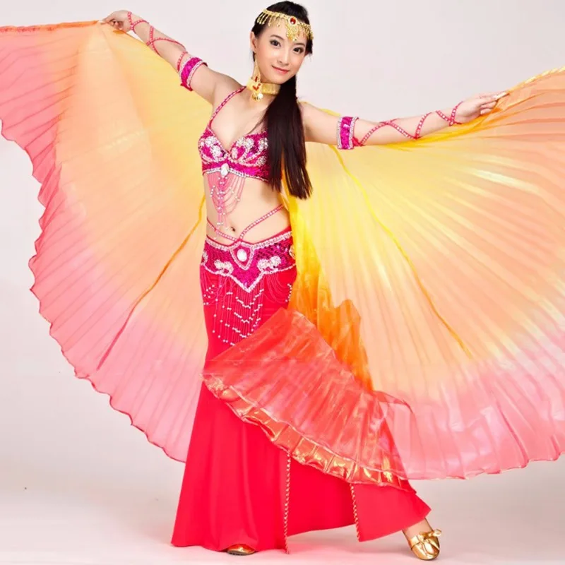 

Adult Belly Dance Wings Transparent Colored Wings for Women Bellydance Performance Costume Stage Show Props Without Stick