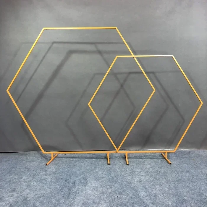 Metal Hexagon Frame Wedding Proposal Backdrop Decoration Frame Birthday Party Home Triangle Decor Arch Balloon Support Frame